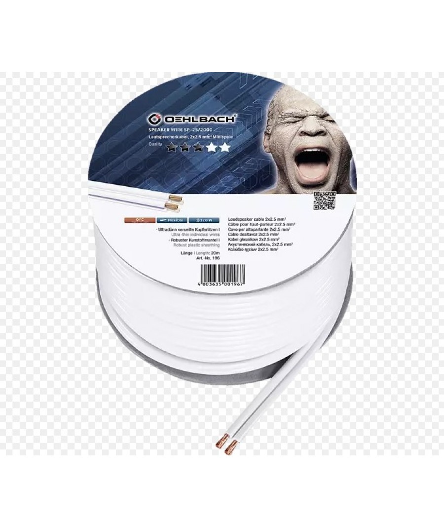 Oehlbach Speaker Wire SP-25 Καλώδιο Ηχείων 2 x 2.5 mm² 20m (Τεμάχιο)