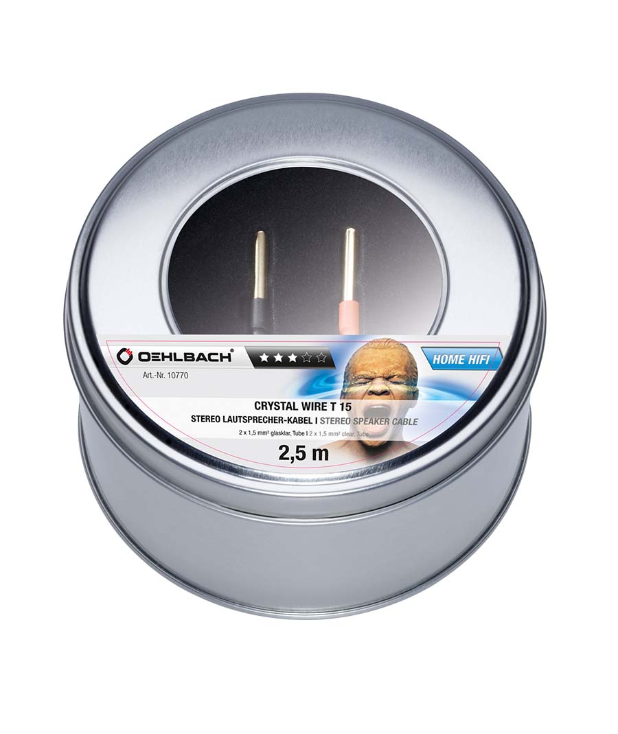 Oehlbach CRYSTAL WIRE T15 Καλώδιο Ηχείων 2 x 1.5 mm² με tube connector 10m (Τεμάχιο)