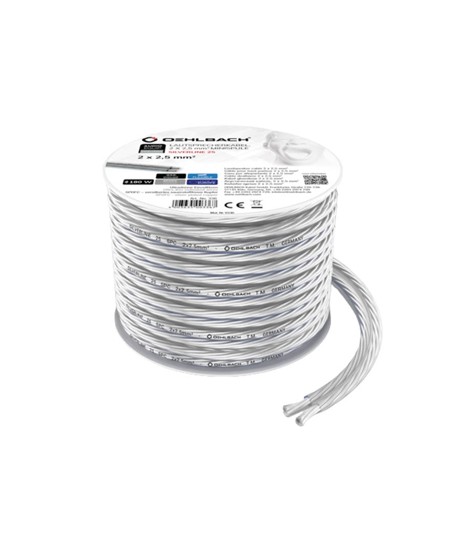 Oehlbach Silverline SP-25 Silver Plated Speaker Cable 2 x 2.5 mm² 4m (τεμάχιο)