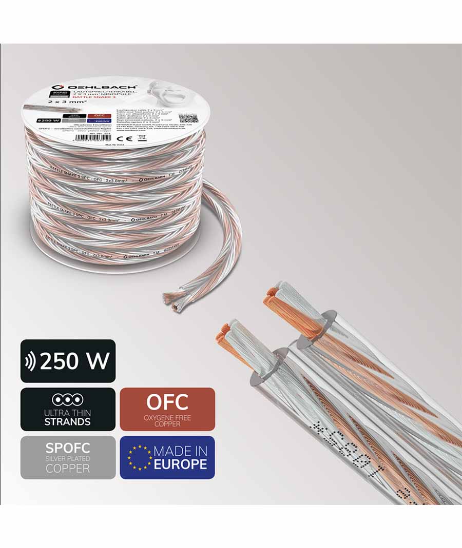 Oehlbach Rattle Snake 3 Speaker Cable Transparent 4m (τεμάχιο)