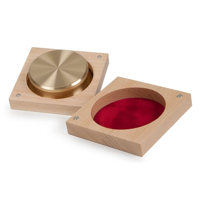 project record puck brass