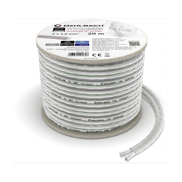 Oehlbach Silverline SP-15 Silver Plated Speaker Cable 2 x 1.5 mm² 20m (τεμάχιο)